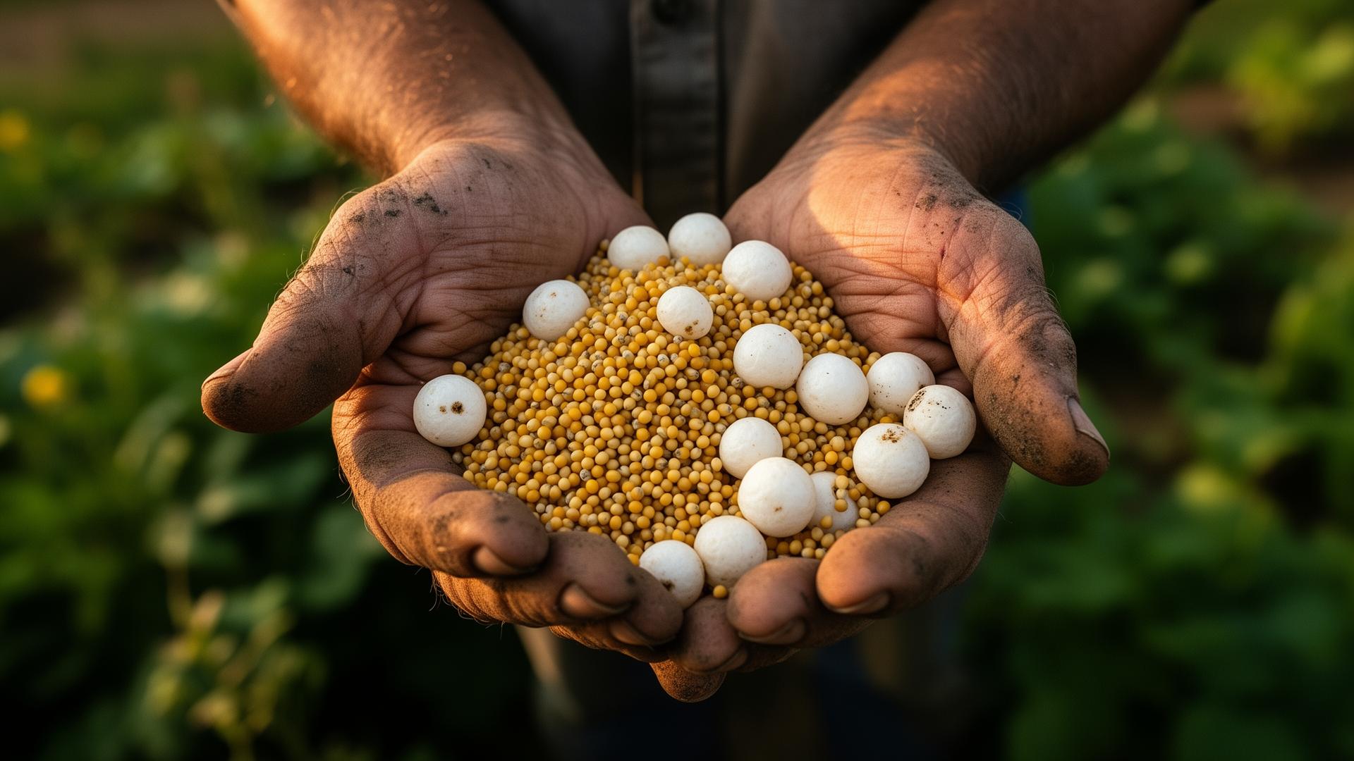 Hands holding millet and makhana